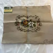 Vtg Bucilla Decorator Needlepoint Floral Tapestry Canvas Floral 23” X 19”