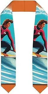 [EdWal] Hawaiian Surfer on Wavy print print Graduation Stole and Sash Class for Unisex Adult Honor Stole Honor Stole of 2025