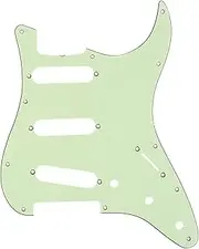 Musiclily Pro 11-Hole 62 Vintage Style SSS Strat Guitar Pickguard for American Stratocaster 62, 3Ply Mint Green