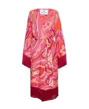 Etro Paisley Pattern Belted Jacket S Red