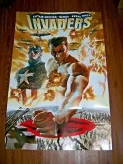 Invaders Promo Poster 24" x 36" Marvel 2018 Alex Ross Cap Namor Torch WWII