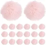 uxcell 25-Pack Faux Fur Pom Poms, 1.2 Inch/ 2 cm Soft Fluffy Pompoms Balls Faux Rabbit Fur with Elastic Loop for Hats/Bags/Keychains/Knitting Accessories/DIY Crafts [Pink]