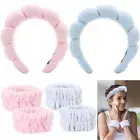 Makeup Headband Spa Headband Sponge Headbands Braided Hairbands with Wristband