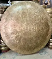 60 CM Large Gong From Nepal Special Hand Carve With Various Ritual Art Gong Bell