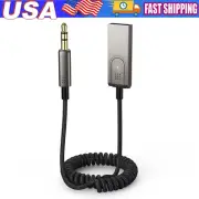 Aux to Bluetooth 5.1 Adapter 3.5mm Bluetooth Receiver Microphone for Car
