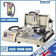 USB 4 Axis 6040 CNC Router Engraver Engraving Drill Carving Machine RC 1.5KW VFD