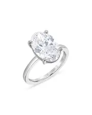 Bloomingdale's Fine Collection Certified Lab Grown Oval-Cut Diamond Engagement Ring in 18K White Gold, 4.50 ct. t. w.