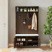 Wood Coat Rack, Storage Shoe Cabinet, with Clothes Hook, with Sponge Pad Product