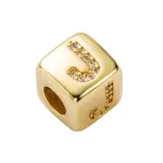 Brass Micro Inlaid Couple Red String Pull Diy Bracelet English Letter Beads Style - J