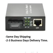 10/100/1000 Mbps -Tx Gigabit Fiber Media Converter Singlemode SC 15km - 46781