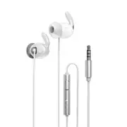RM-625 Metal Stereo In-ear Earphone 3.5mm Wired Earbuds Music Headphone with Mic SILVER COLOR