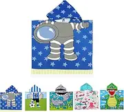 Kids Hooded Poncho Beach Towel - Fits 1-6 Year Old - Soft Absorbent for Beach Swim Pool - Quick Dry and Lightweight - Astronaut