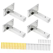 Floating Shelf Bracket,2 Pack 4 Inch Stainless Steel Hidden Wall Mounted
