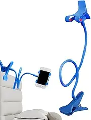Adjustable Lazy Arm Mount Clip - Gooseneck Phone Holder Bed | Multipurpose Desktop Phone Cradle for Handsfree Use in Office Kitchen Bedroom Couch, Comfortable Streaming Viewing Support