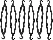 6 PCS Black Plastic Hair Magic Donut Bun Maker Upgraded Version Hair Twist Braiding Tool Curler Hair Bun Shaper Set Hair Accessories Ponytail Hair Tool Instant Hair Snap Buns for Girls Women