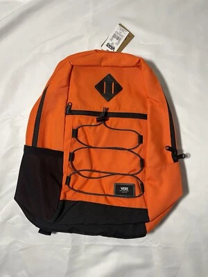 NWT Vans Snag Backpack School Laptop Bag Polyester VN0A3HCBFLM Orange Black