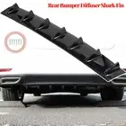 A 7 Shark Fins Gloss Rear Bumper Decorative Spoiler Wing Lip Diffuser Universal