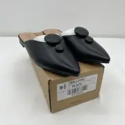 Journee Collection Womens Mallorie Slip On Pointed Toe Mules Flats Black 9.5