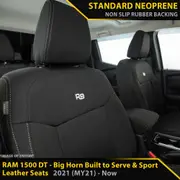 Ram 1500 DT - Big Horn Built to Serve & Sport Post-Facelift - GP4 Neoprene 2x Front Seat Covers (Made to Order)