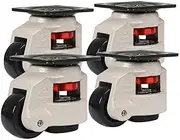 4 Pieces/Set GD-80F Leveling Casters Swivel Workbench Adjustable & Retractable Wheels for Home Furniture Cart