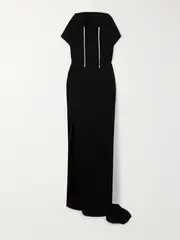 [Rick Owens] Rick Owens - Edfu Hooded Cotton-jersey Maxi Dress - Black - small small Black