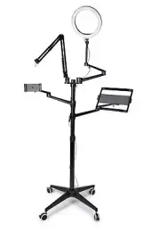 Gator Frameworks 5-in-1 Mobile Content Creator Streaming Stand with Tripod Base