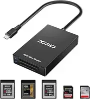 XQD SD Card Reader, Rocketed C Type XQD/SD Card Reader Dual Slot Memory Card Reader, Compatible with Sony G/M Series, Lexar USB Mark Card, Sony G Series, SD Card/SDHC Card for Windows/Mac OS