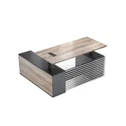 ModernFurniture PHOENIX Sit & Stand Electric Lift Executive Desk 180cm Oak&Black
