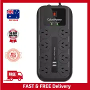 CyberPower 8 Port 8-Way Surge Protector Protection Power Board 2x USB Ports NEW