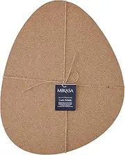 Mikasa Cork Pebble Shaped Placemats Set - Natural - Heat Resistant & Durable - Adds Rustic Charm to Dining Experience, Protects Your Table from Heat up to 120 Degrees Fahrenheit | 4pc 38x30cm | Beige
