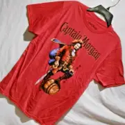 Mens CAPTAIN MORGAN t shirt tee red size Small