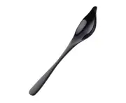 Stainless Steel Long Handle Duck Mouth Sauce Spoon Scoop Tableware Cooking Tool-Black