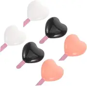 EXQUIMEUBLE 6pcs Nail Care Tool Set Heart Topper Portable Nail Polish Remover Buffer Pen Cuticle Pusher for Manicure Options for Home Travel