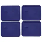 Pyrex 7211-PC Navy Blue Rectangle Food Storage Replacement Lid Cover (4-Pack)