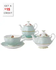 Royal Albert Polka Rose Tea For One with $15 Credit