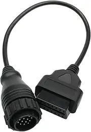 14 Pin to 16 Pin Obdii Cable Male to Female Adapter Car Diag Tic Obd2 Cord Compatible with SPR Black Black