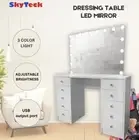 WHITE MAKE-UP DRESSER TABLE WITH LED MIRROR WITH 10 DRAWERS KL-DS06-H