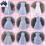 Girls Party Dress Flower Girl Holy Communion Pageant wedding Formal white Dress