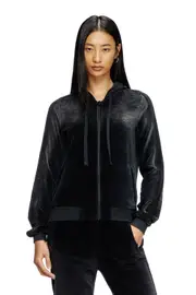 [Diesel] Diesel - Zip-up hoodie in faded chenille - Sweaters - Woman - Black L Black