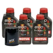 5L Motul 8100 X-CLEAN EFE 5W30 Wix Filter Motor Oil Change Kit API SN (for: Daihatsu)
