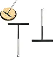DOTOTO 2-Piece Stainless Steel Round-Handle Crepes Spreader,T Shape Stainless Steel Crepe Spatula,for Crepe Maker Pancake Maker Tool