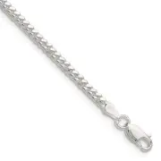 925 Sterling Silver Polished 2.9mm Domed Curb Chain Anklet 10" 4.96gm