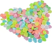 200 pcs Fish Tank Rocks Glow in The Dark,Pebbles Stone for Fish Tank Aquarium Garden Plant Pots Bonsai Walkway(Mix)