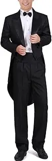 [ZNLFS] Men's Tuxedo Formal Suits Slim Fit Jacket Dovetail Coat Musician Cosplay Adult Magician Tailcoat Costume Magic Show Swallowtail