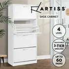 160cm 60 Pairs Shoe Cabinet Shoes Cupboard Shelf Clutter-free entrance Sturdy