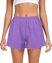[ODAWA] Marigold Women's Exercise Shorts, Gym Running Shorts with Zipper Pockets Small