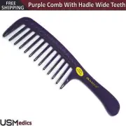 Purple Color Handmade Handled Comb Handle Wide Teeth Hairstyling Barbers Comb