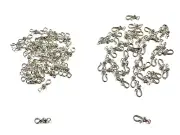 48 sets Hook and Eye Antique Silver Plated Pewter Necklace Closure Clasps
