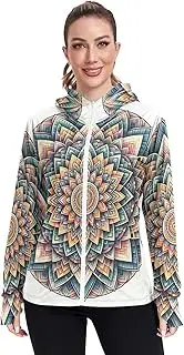 [RPLIFE] Mandala Sun Protective Jacket Upf 50+, Long Sleeve Zip up Outdoor Jacket