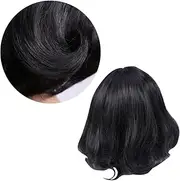 Baluue Synthetic Short Wigs Flat Bangs Lace Front Straight Hair Wigs for Women Comfortable Daily Wear